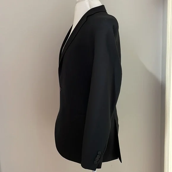 Crew Men Slim Thompson Suit Jacket in Worsted Wool, Black, size 40R